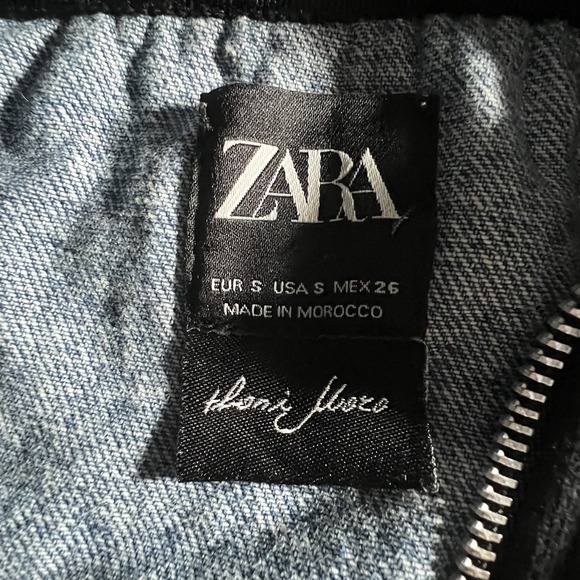 ZARA Denim Jacket Small Women in Art Hoodie Graphic Capsule 2019 Limited Edition - Picture 5 of 10